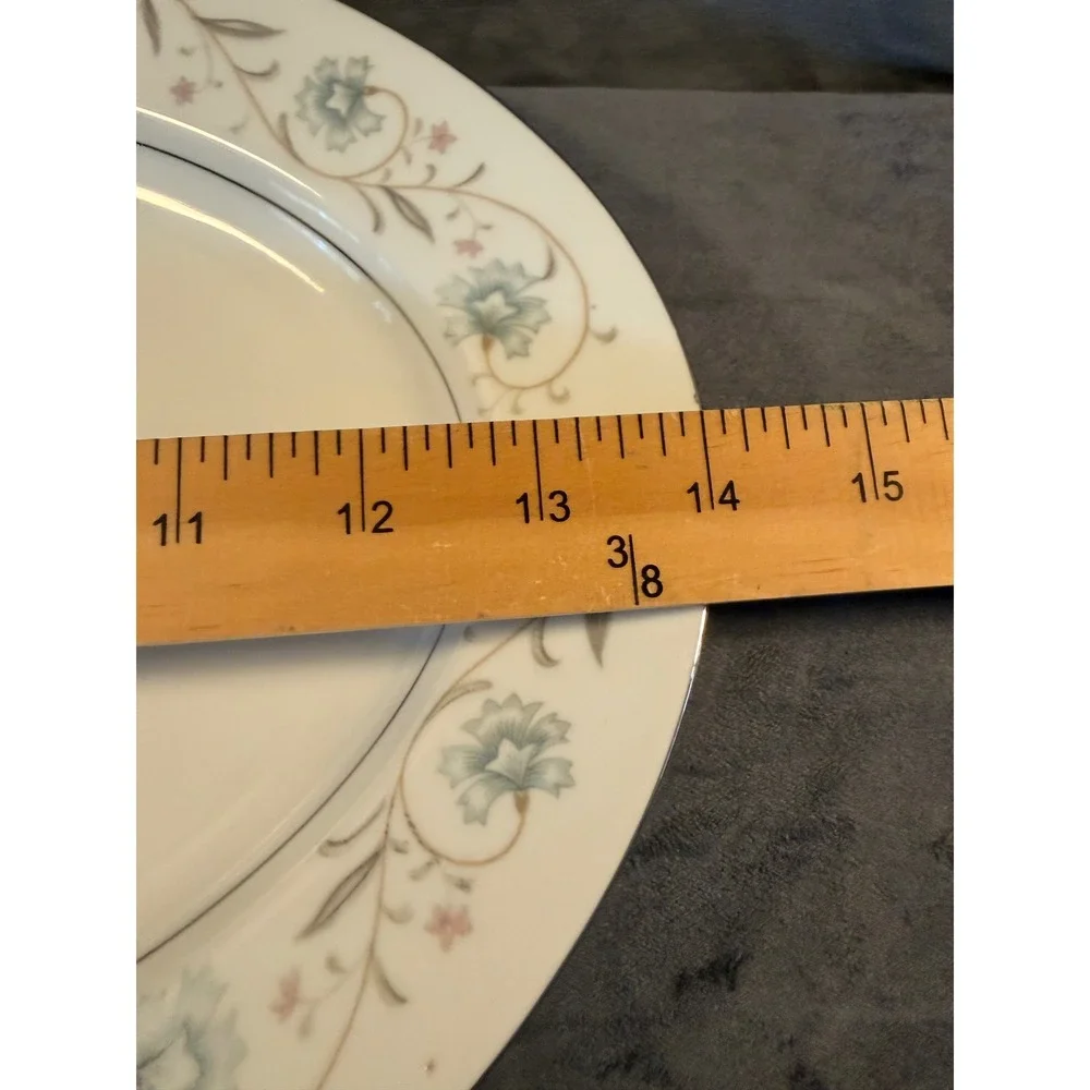 English Garden Fine China 1221 Oval Serving Platter Blue Pink Floral Japan 14in